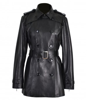 Women Lambskin Trench Coat