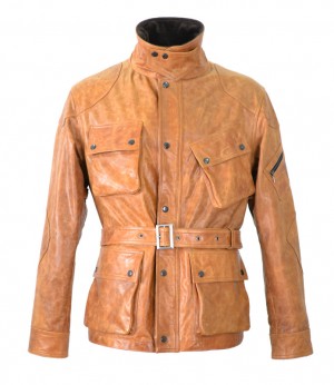 Men Waxed Cowhide Hunter Jacket