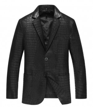 Men Genuine Leather Blazer