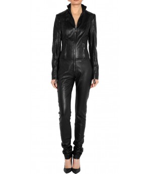 Lady Lambskin Leather Jumpsuit 