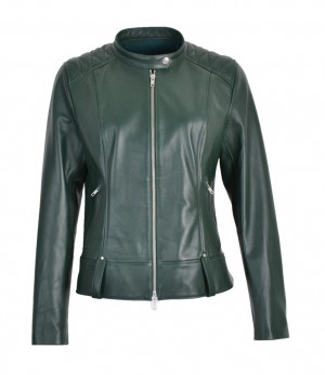 Women Lambskin Racer Jacket