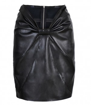 Women Lambskin Bow Skirt