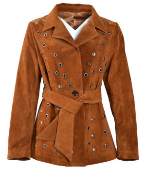 Women Suede Leather Jacket