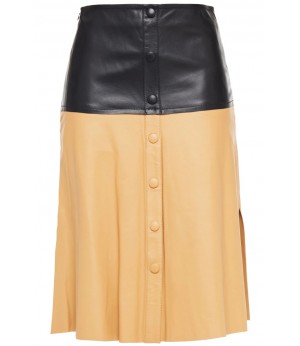 Women Two Tone Lambskin Skirt