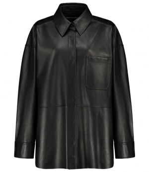 Women Lambskin Oversize Leather Shirt